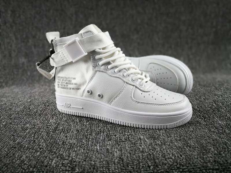 Women Nike Special Field SF AF1 Mid All White Shoes